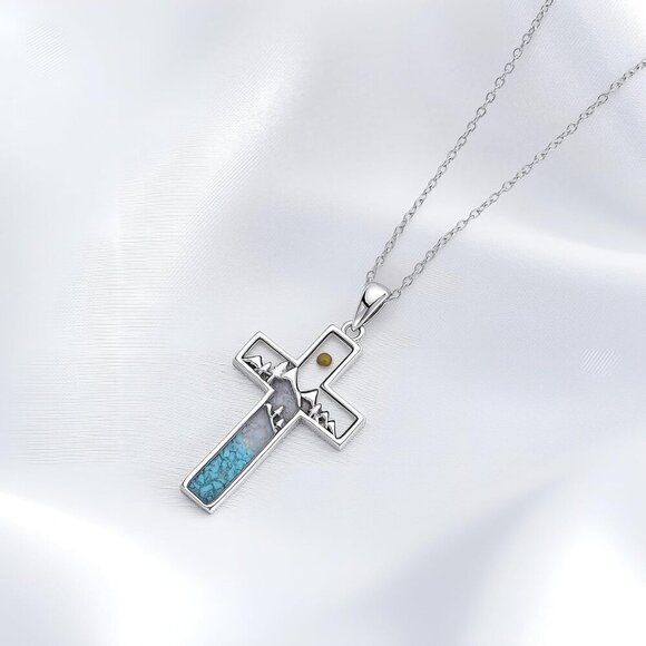 Mountain Necklace 925 Sterling Silver Mustard Seed Pendant Necklace Faith Jewelr - Picture 5 of 7